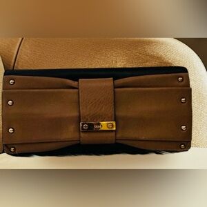Authentic Chloe Color Block June Bow
Leather Flap Clutch Wallet EUC